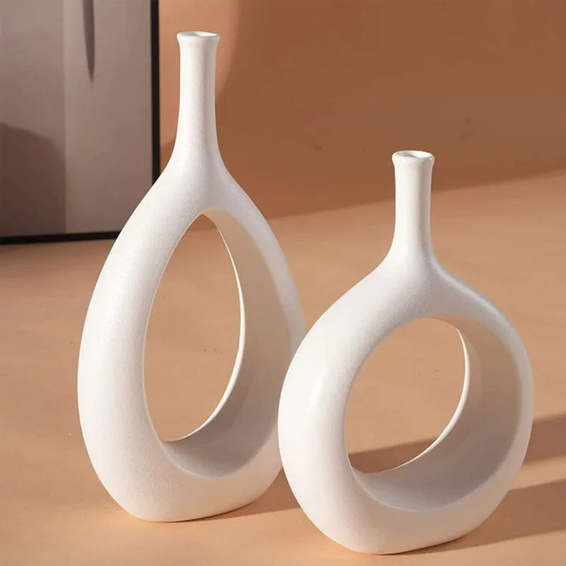 Minimalist White Porcelain Decorative Vase
