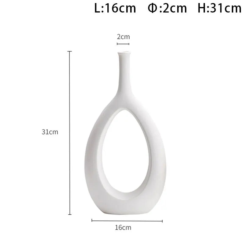 Minimalist White Porcelain Decorative Vase