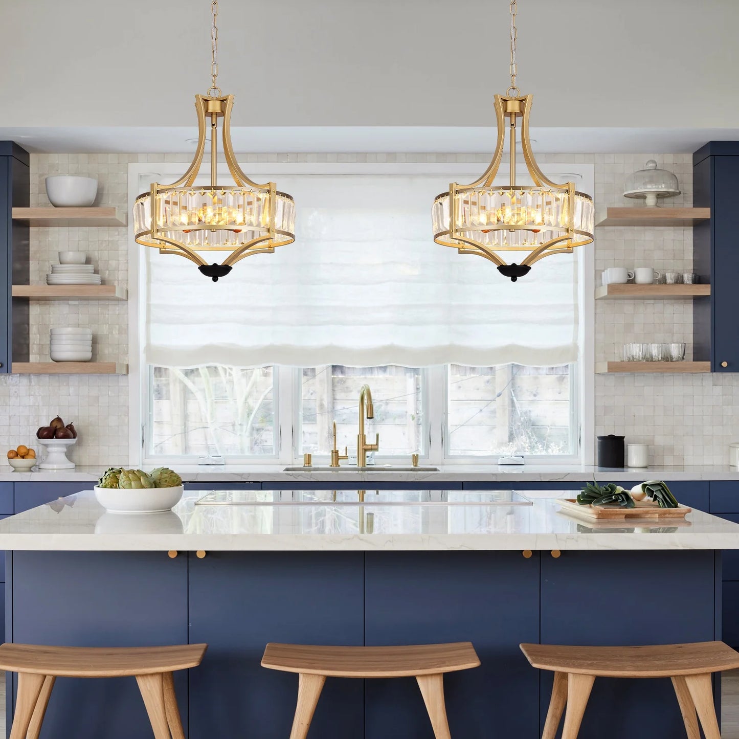 Gold Crystal Pendant Chandelier