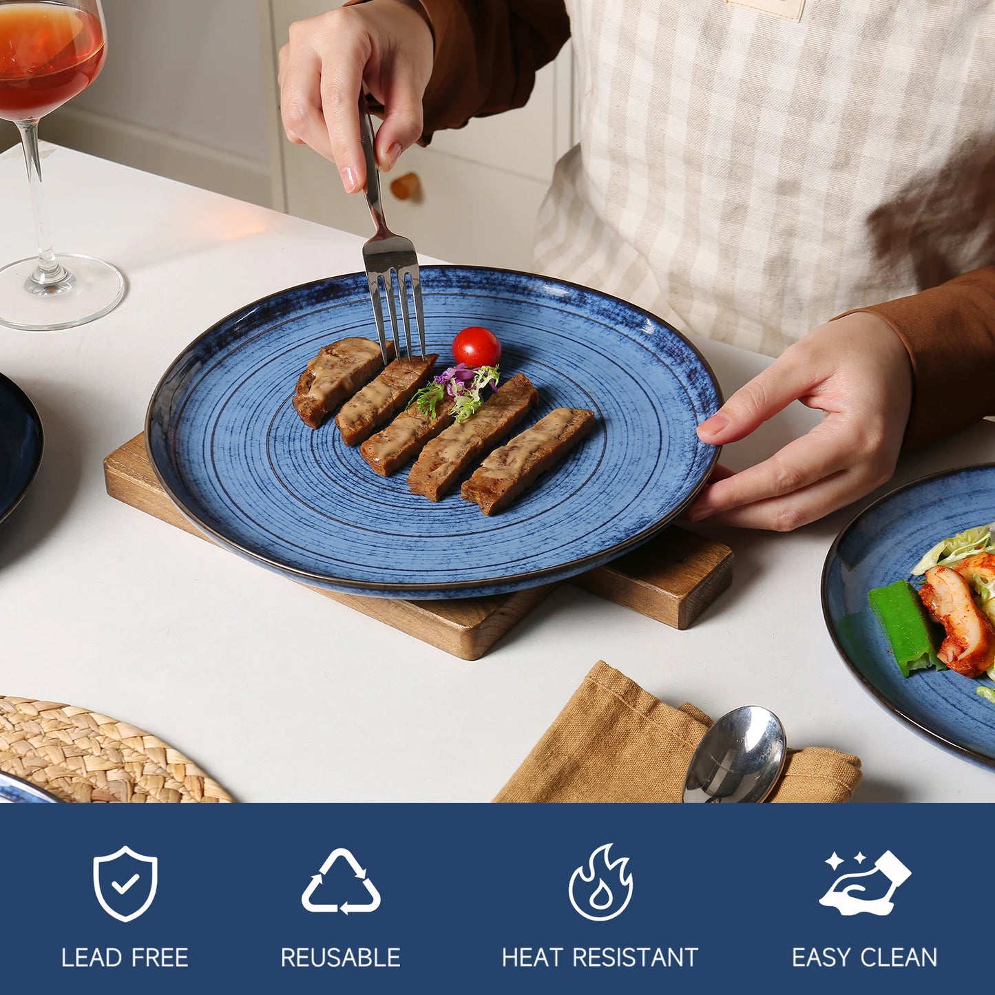 16-Piece Reactive Glaze Stoneware Set – Modern Luxury, Durable & Beautiful