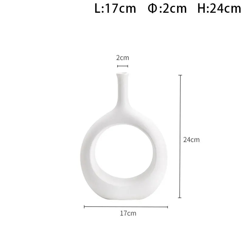Minimalist White Porcelain Decorative Vase