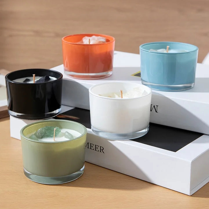 Crystal Aromatherapy Soy Wax Candle – Multiple Scents