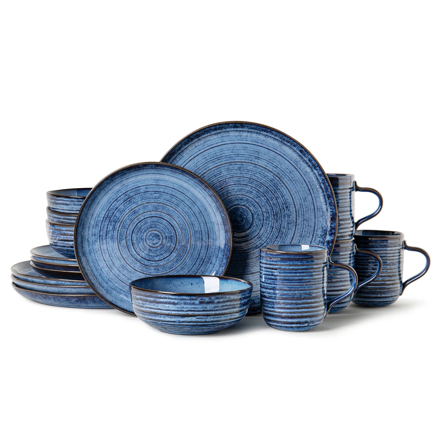 16-Piece Reactive Glaze Stoneware Set – Modern Luxury, Durable & Beautiful