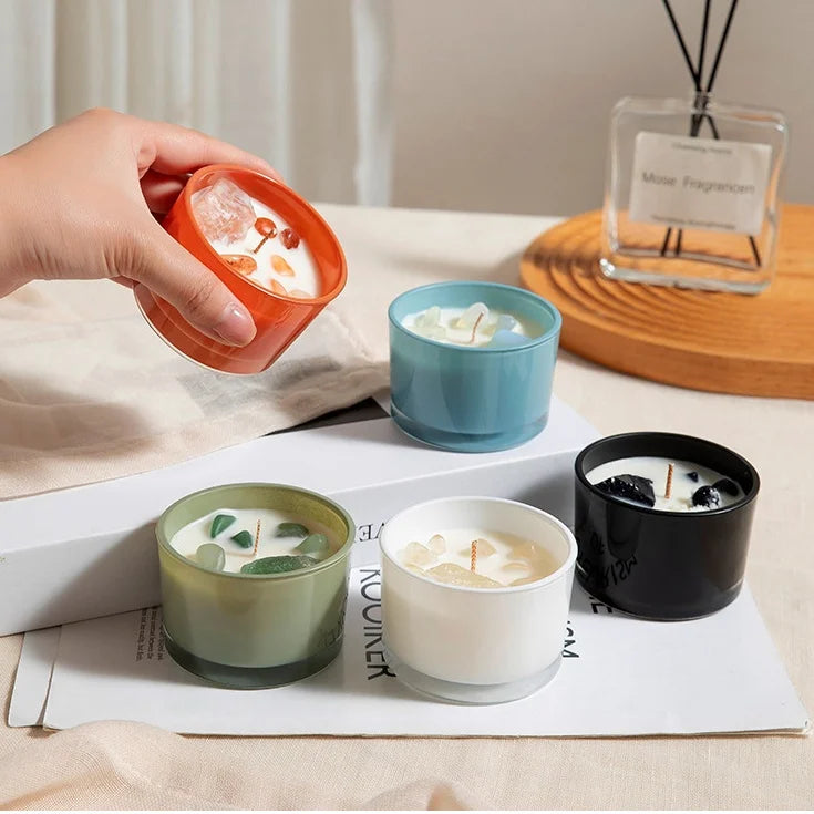 Crystal Aromatherapy Soy Wax Candle – Multiple Scents