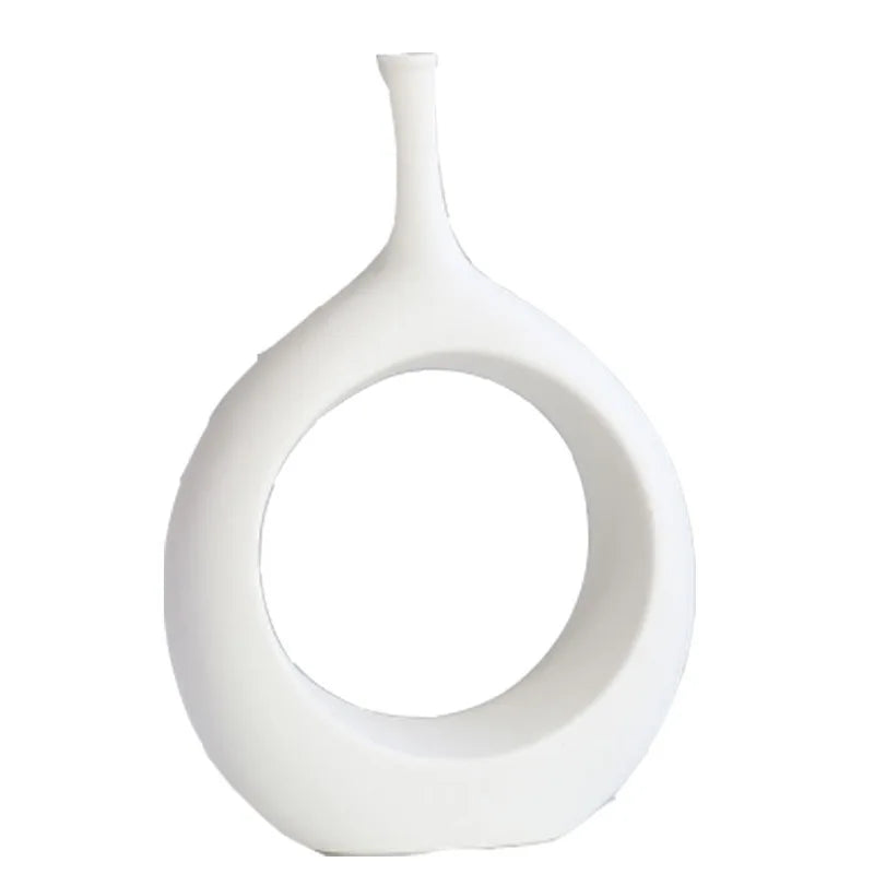 Minimalist White Porcelain Decorative Vase