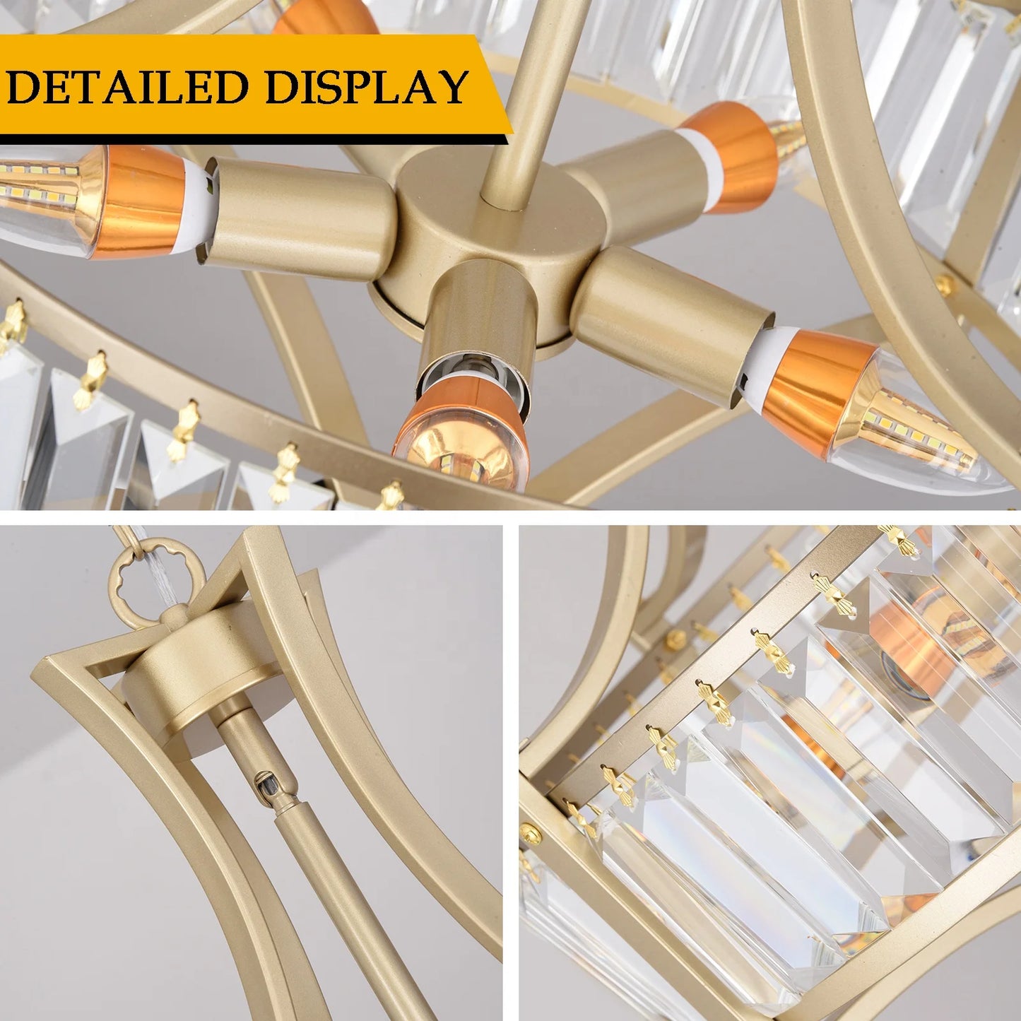 Gold Crystal Pendant Chandelier