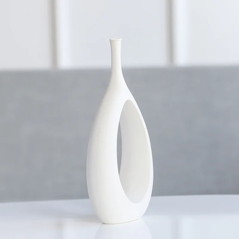Minimalist White Porcelain Decorative Vase