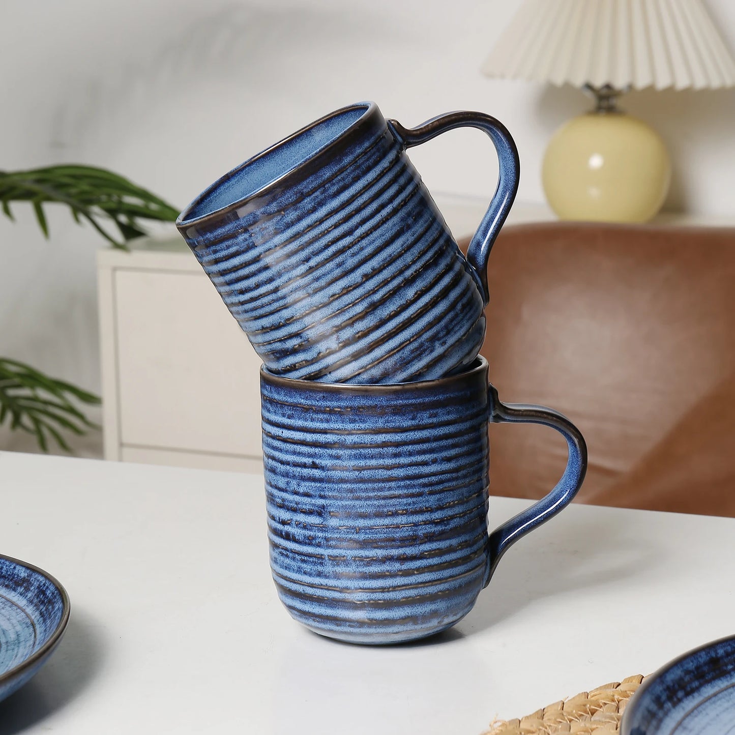 16-Piece Reactive Glaze Stoneware Set – Modern Luxury, Durable & Beautiful