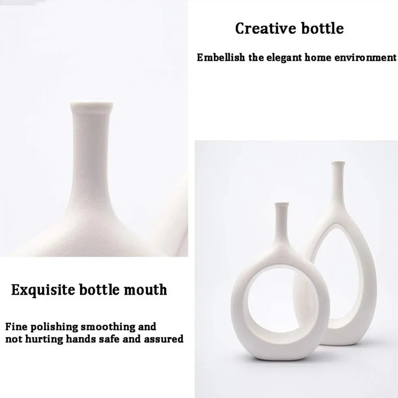 Minimalist White Porcelain Decorative Vase