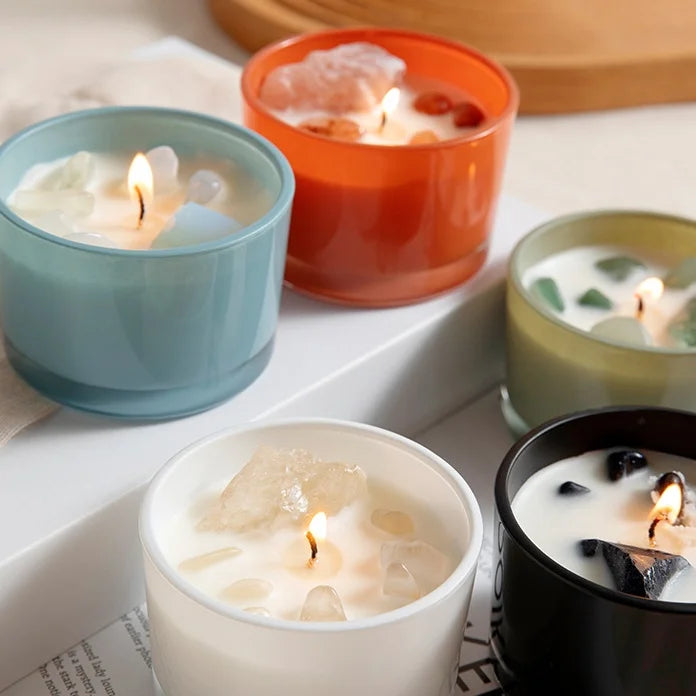 Crystal Aromatherapy Soy Wax Candle – Multiple Scents