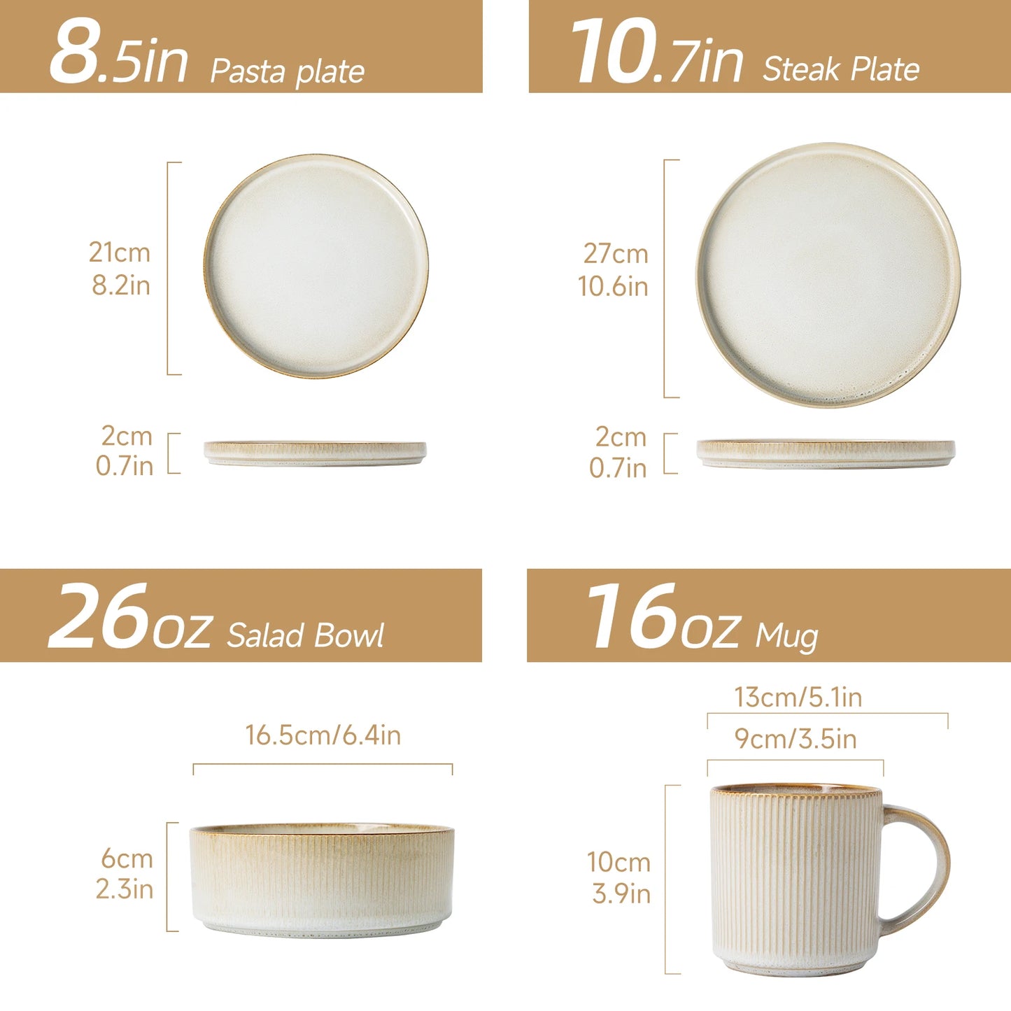 Lumora 16-Piece Reactive Glaze White Stoneware Dinnerware Set