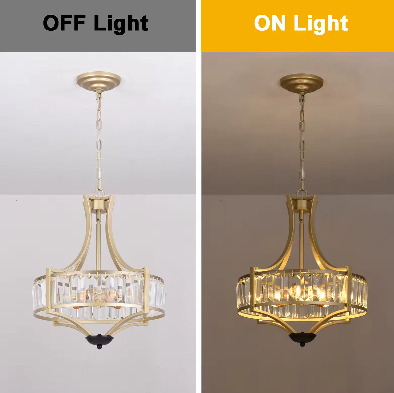Gold Crystal Pendant Chandelier