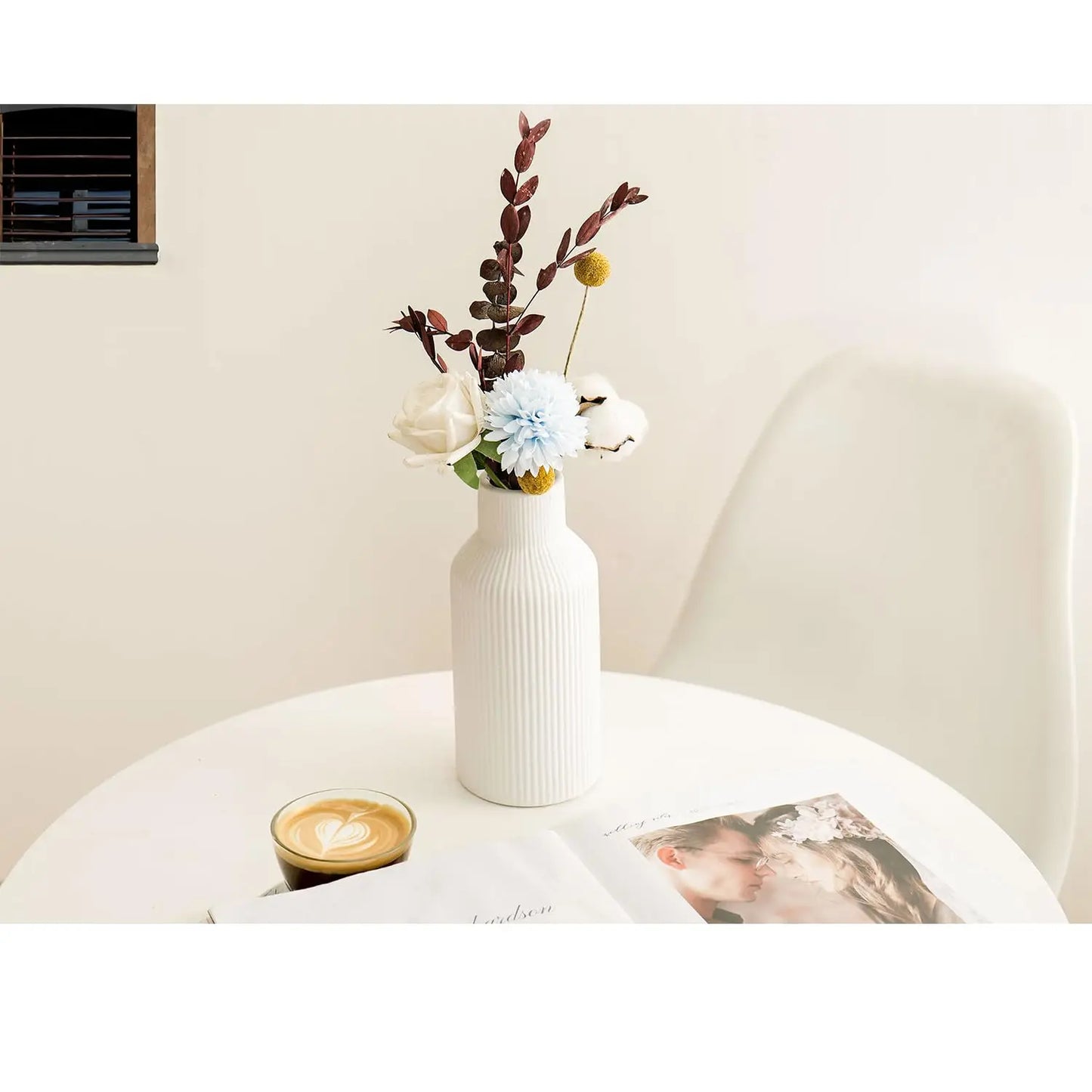 Set of 3 Minimalist Ceramic & Porcelain Vases – Modern Home Decor