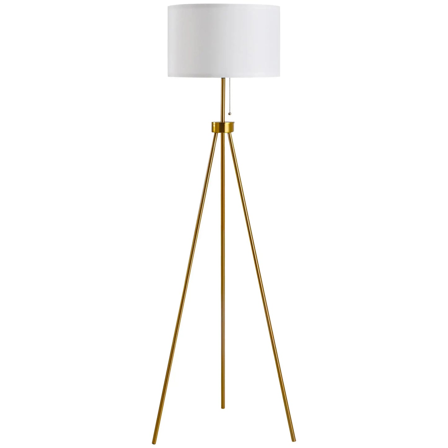 Luxury Tripod Floor Lamp – Contemporary Gold Frame with Classic Fabric Shade