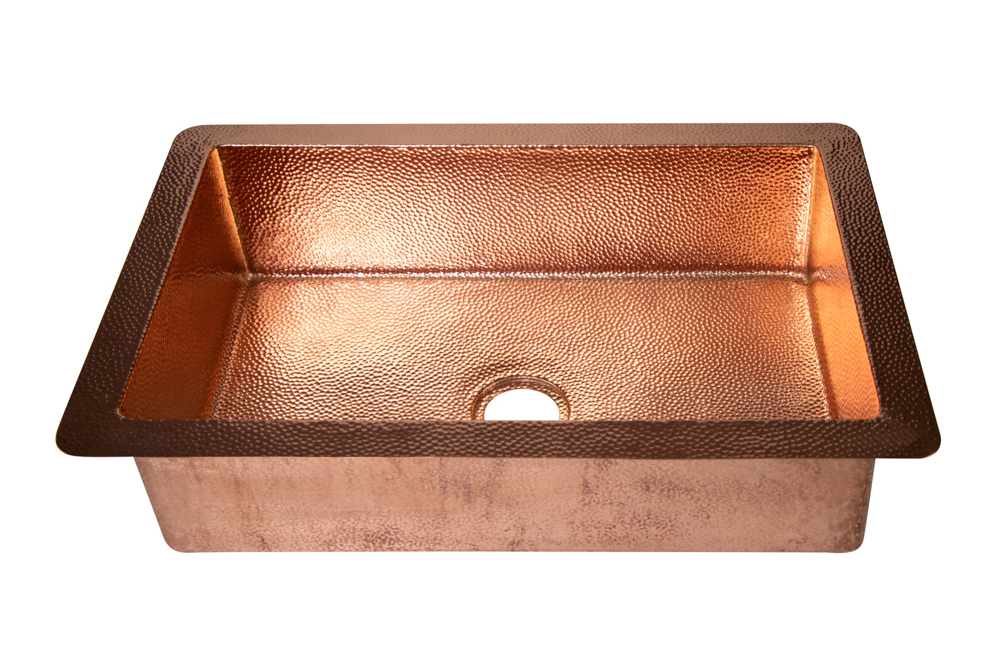 Luxury 33” Copper Drop-In Kitchen Sink