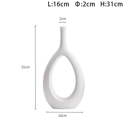 Minimalist White Porcelain Decorative Vase