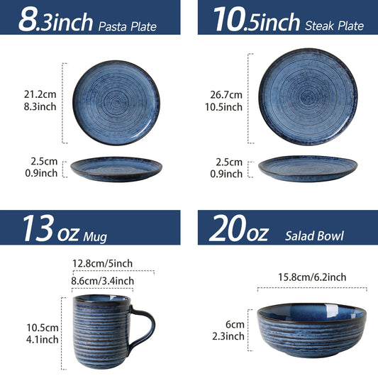 Lumora 16-Piece Reactive Glaze Stoneware Set – Modern Luxury, Durable & Beautiful