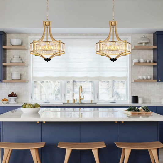 Gold Crystal Pendant Chandelier