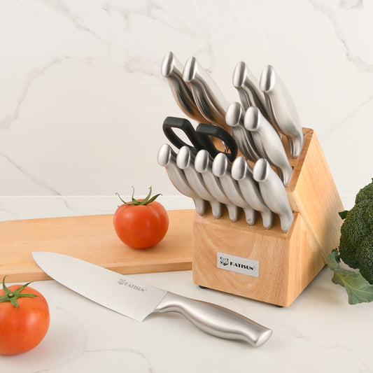 Katisun Stainless Steel Kitchen Knife Set – Ultra Sharp, Ergonomic Chef Knives for Modern Cooking