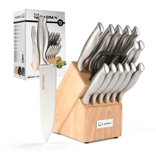 Katisun Stainless Steel Kitchen Knife Set – Ultra Sharp, Ergonomic Chef Knives for Modern Cooking