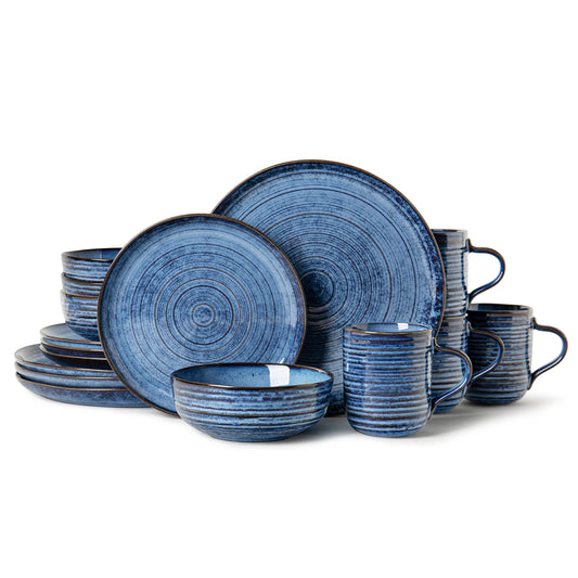 Lumora 16-Piece Reactive Glaze Stoneware Set – Modern Luxury, Durable & Beautiful