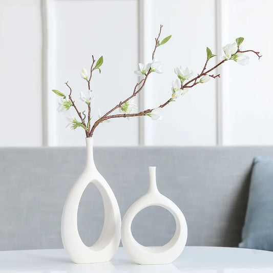 Minimalist White Porcelain Decorative Vase