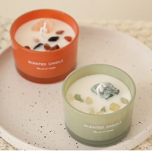 Crystal Aromatherapy Soy Wax Candle – Multiple Scents