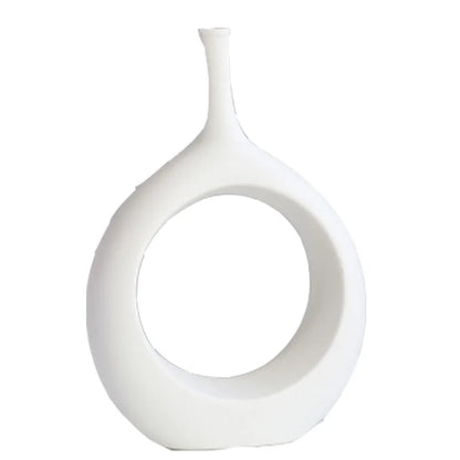 Minimalist White Porcelain Decorative Vase