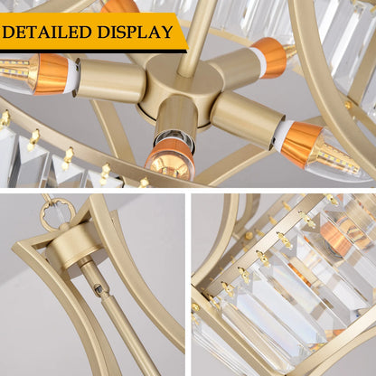 Gold Crystal Pendant Chandelier