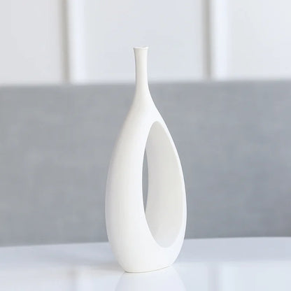 Minimalist White Porcelain Decorative Vase