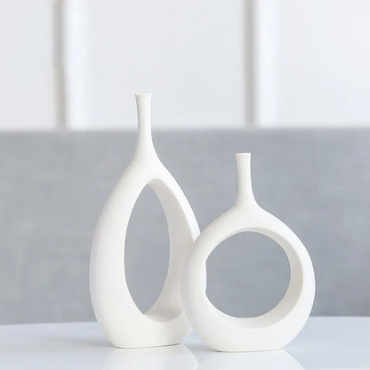 Minimalist White Porcelain Decorative Vase