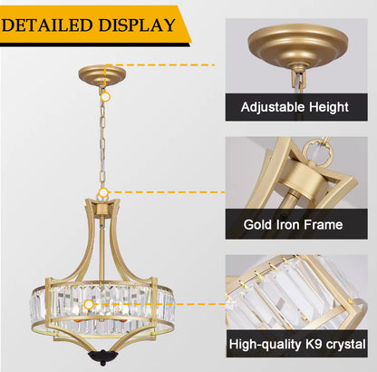 Gold Crystal Pendant Chandelier