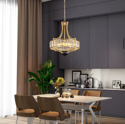 Gold Crystal Pendant Chandelier