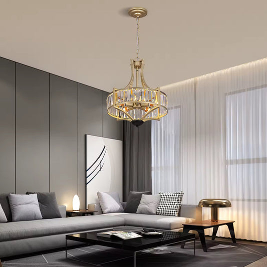 Gold Crystal Pendant Chandelier