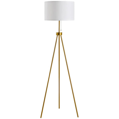 Luxury Tripod Floor Lamp – Contemporary Gold Frame with Classic Fabric Shade