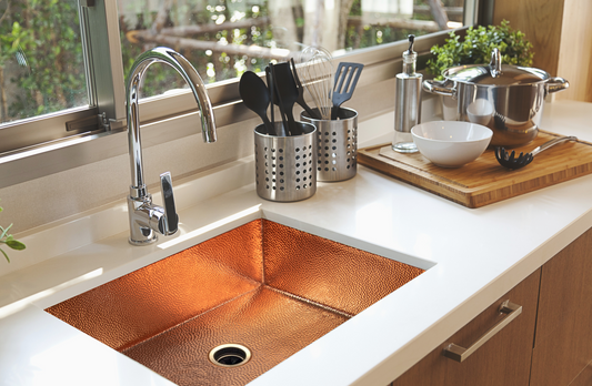 Luxury 33” Copper Drop-In Kitchen Sink