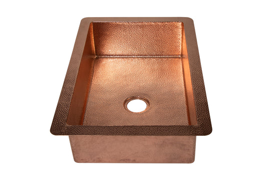Luxury 33” Copper Drop-In Kitchen Sink